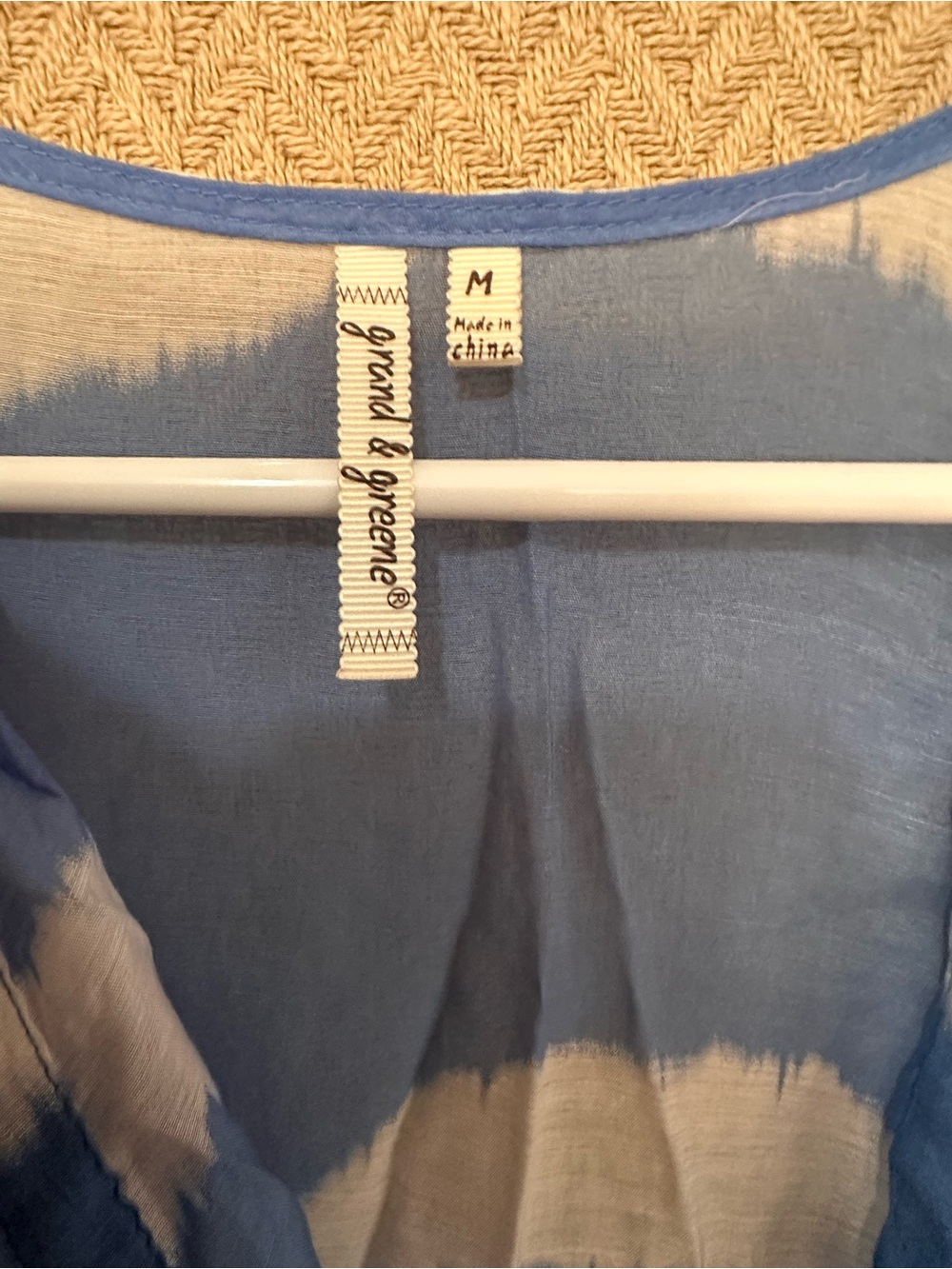 grand & greene Blue and White Wave-Striped V-Neck Tunic - Picture 4 of 5